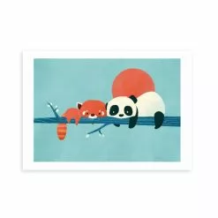 East End Prints Panda And Racoon Print
