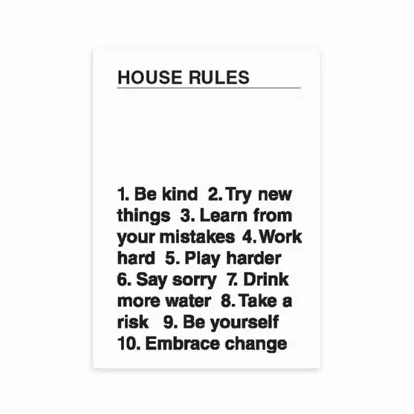 East End Prints House Rules Print 1 East End Prints House Rules Print